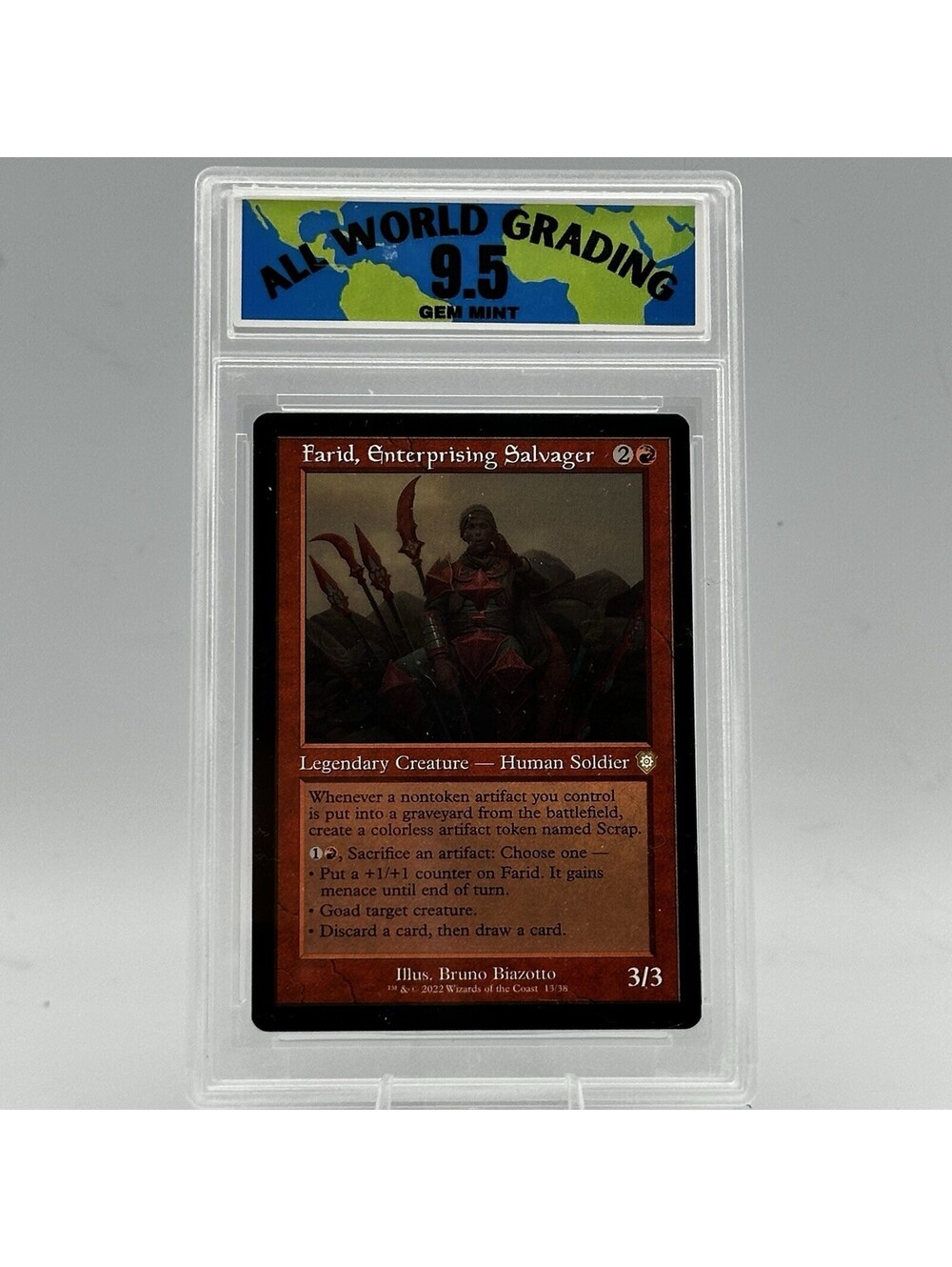 Farid Enterprising Salvager MTG 2022 Magic Graded 9.5 AWG GemMint Red 13/38 EDH